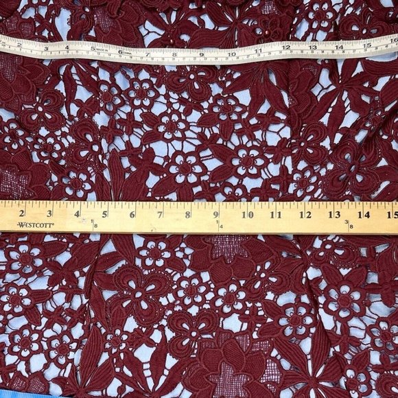 Miri New York Fit Flare Dress Blue Burgundy Floral Lace Overlay Size 6 - Picture 9 of 14